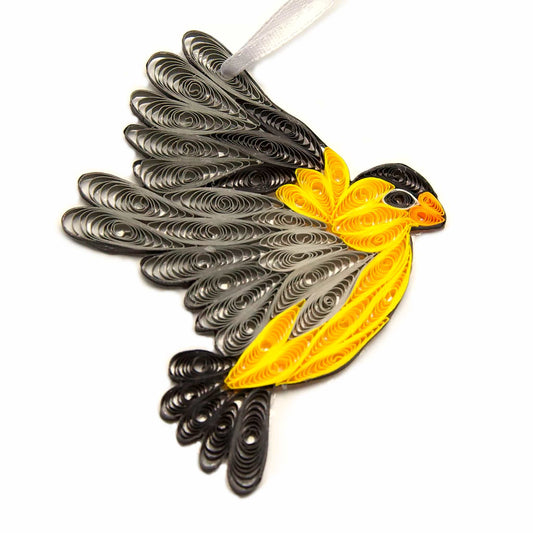 Yellow Finch (Flying), Handmade Quilling Ornament