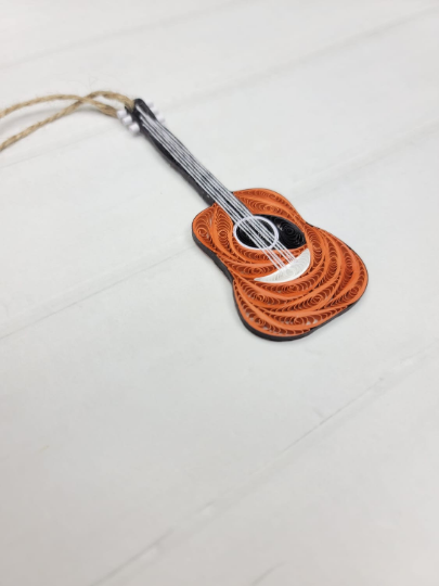 Guitar, Handmade Paper Quilling Ornament