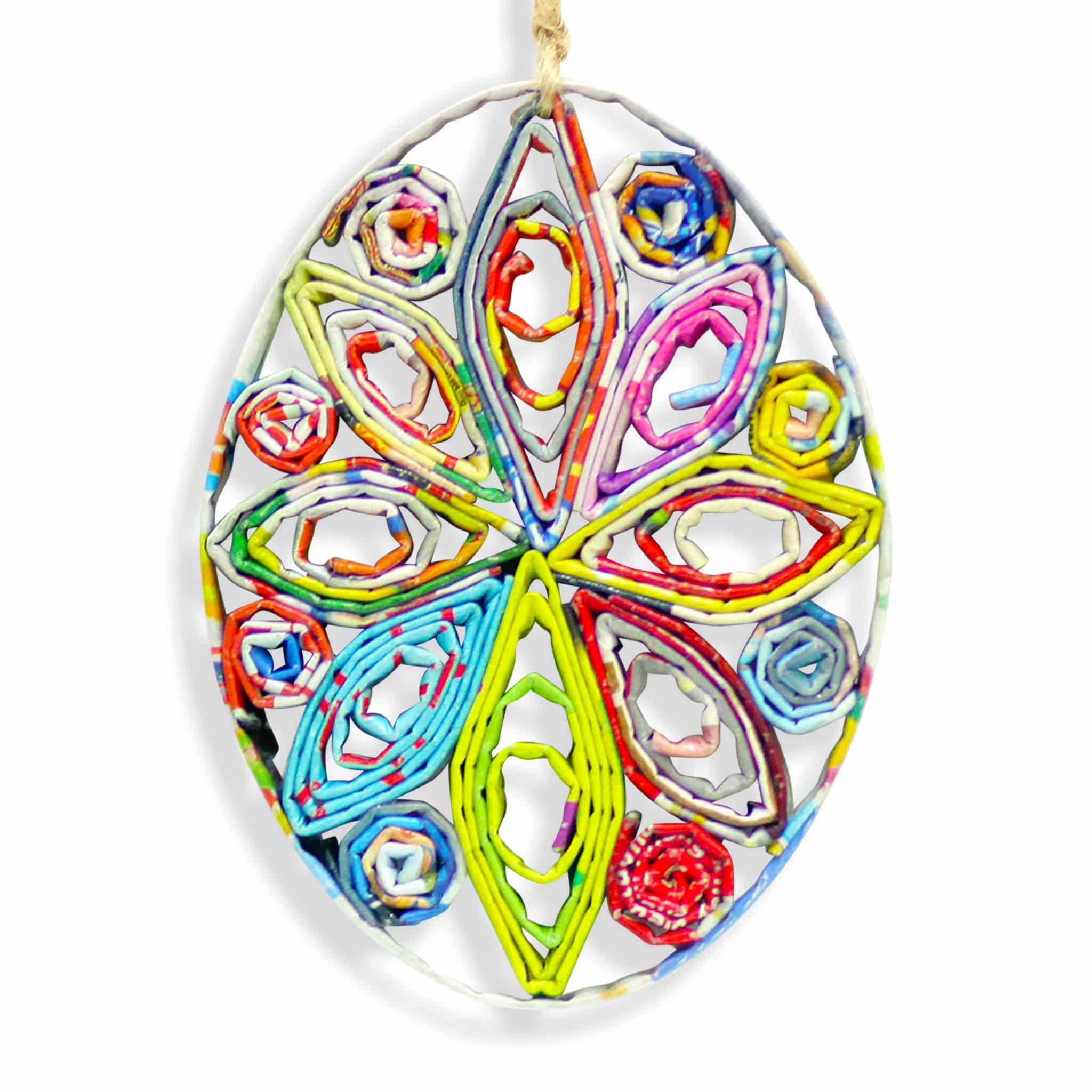 Snowflake (Oval), Handmade Recycled Quilling Paper Ornament